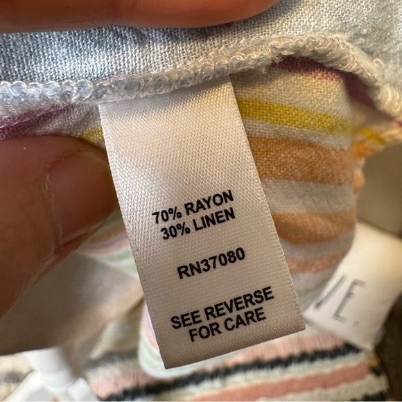 Blue and Pink Relaxed Blouse with Gathered Neckline - Picture 6 of 8